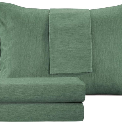 IZOD - Melange Performance Cotton Sheet Set, Durable & Long Lasting Fabric, Deep Pocket Sheets (300 TC, Full/Deep Forest)