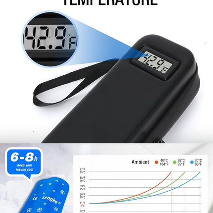 LengKe Insulin Cooler Travel Case for Wegovy Pens – Glp1 Travel Case TSA Approved with 2 TSA-Approved Ice Packs, Long-Lasting Cooling for Wegovy Pens, Ideal for Travel and Daily Use.