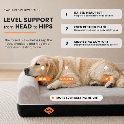 LaiFug Orthopedic Dog Bed, Large Dog Beds for Large Dogs, Memory Foam Anxiety Pet Bed X Large, Washable Dog Bedding Firm Support Pet Crate Bed