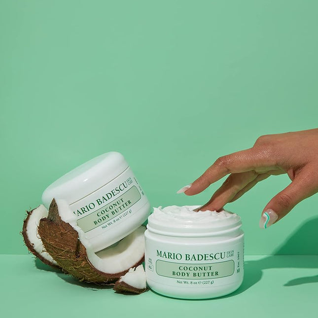 Mario Badescu Coconut Body Butter for All Skin Types | Body Moisturizer for Smooth and Radiant Skin |Formulated with Shea Butter| 8 OZ