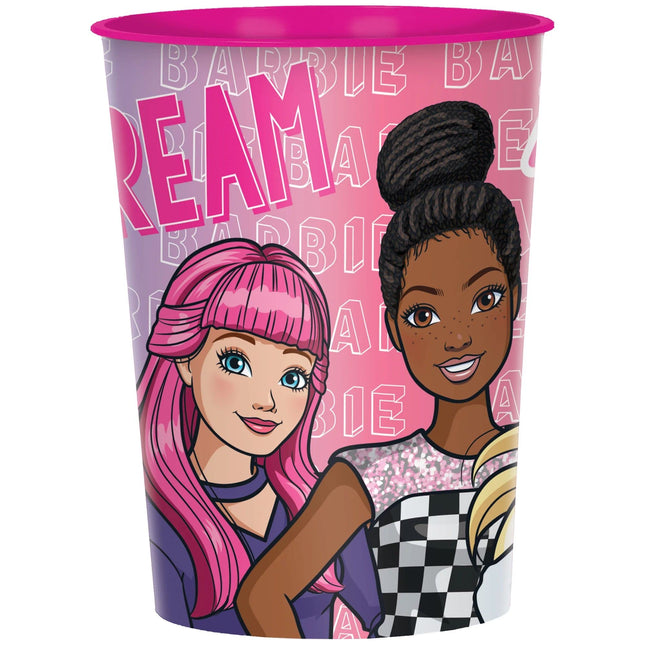 Barbie Dream Birthday Party Supplies Favor Bundle Pack includes 12 Plastic Reusable Cups and 30 Clear Cello Bags