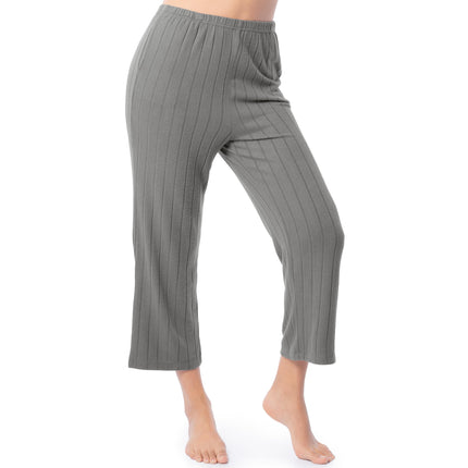 Fruit of the Loom womens Dolman Sleeve and Cropped Pant Sleep Set, Grey, 2X