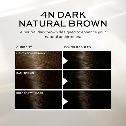John Frieda Precision Foam Color, Dark Natural Brown 4N, Full-coverage Hair Color Kit, with Thick Foam for Deep Color Saturation
