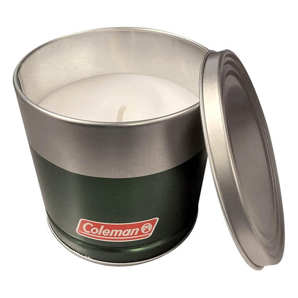 Vela de citronela para exteriores Coleman, vela decorativa en lata para patio, jardín, camping y uso al aire libre, incluye tapa protectora, hasta 25 horas de combustión, 311 g