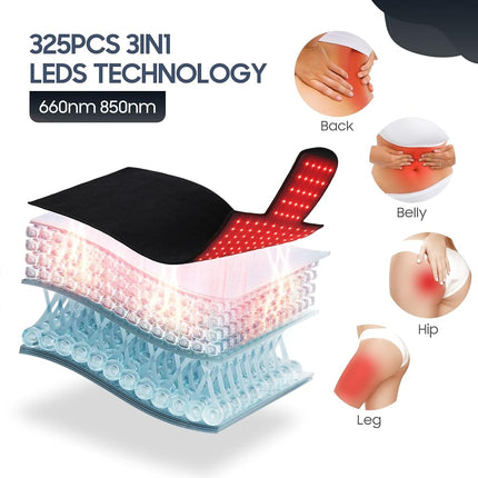 36.3"*15.8" Body Red Light Therapy Mat, Eligible Red Light Therapy Blanket, 325pcs 2in1 LEDs(660nm& 850nm), Premium Leather, Adjustable Timer & Intensity