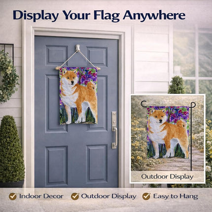 Caroline's Treasures SS8061GF Shiba Inu Flag, Small, Multicolor