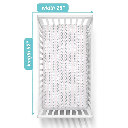 American Baby Company Printed 100% Cotton Jersey Knit Fitted Crib Sheet for Standard Crib and Toddler Mattresses, Pink Zigzag, for Girls