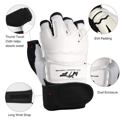 Punch Bag Training Gloves, LangRay Taekwondo Karate Gloves for Sparring Martial Arts Boxing Training for Adults and Kids,White S