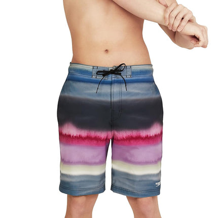 Speedo Men's Swim Trunk Knee Length 20" Boardshort Bondi Printed, Coastal China Blue, XX-Large