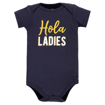 Hudson Baby Unisex Baby Cotton Bodysuits, Hola Ladies 5-Pack, Newborn, Hola Ladies 5-pack, Newborn