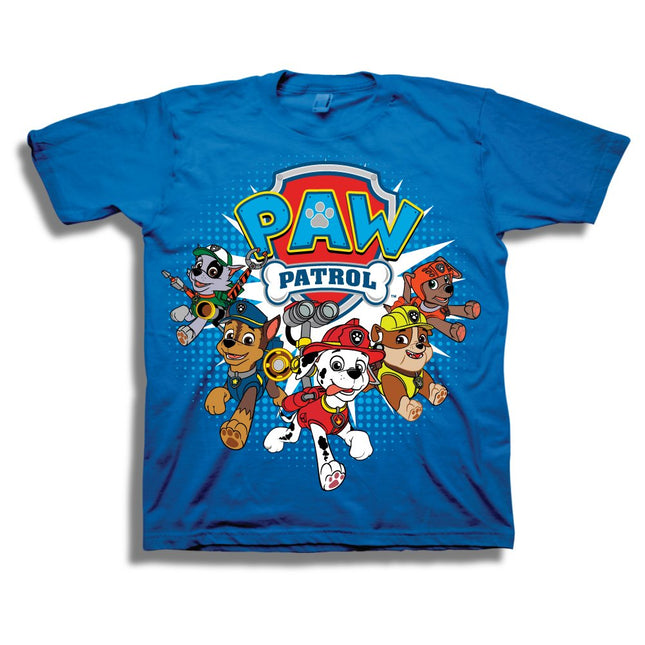 Paw Patrol Boys' Group Short Sleeve T-Shirt, Royal