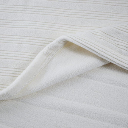 Serta Travis Fleece Ultra Soft Tri-Rib Textured Electric Bed Blanket, Cozy and Snuggly Cover Fast Heating for Cold Weather, Auto Shut Off, Multi Heat Setting Controller, Twin, Cream