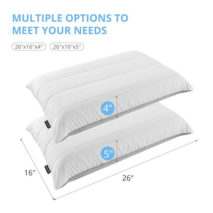 Memory Foam Pillows, Bed Pillow for Sleeping, Cooling Pillows for Neck and Shoulder Pain, Soft Pillow for Side Sleepers, Standard Pillow Cube, Back Neck Support Pillow for Bed (1 Pack, 4" H)
