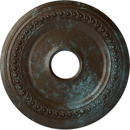 18 5/8"OD 4"ID x 1 1/8"P Classic Ceiling Medallion (Fits Canopies up to 12 3/4"), Hand-Painted Bronze Blue Patina