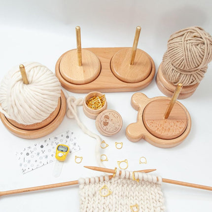 RoseFlower Wooden Yarn Holder Dispenser for Crocheting, Yarn Ball Holder for Knitting, Wood Yarn Holder,Thread Holder,Knitting Embroidery Accessory Gift, Yarn Spindle Dispenser Accessories#6