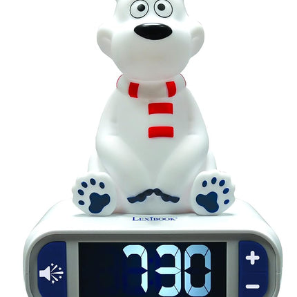 LEXIBOOK, Polar Bear Nightlight Alarm Clock, RL800PB