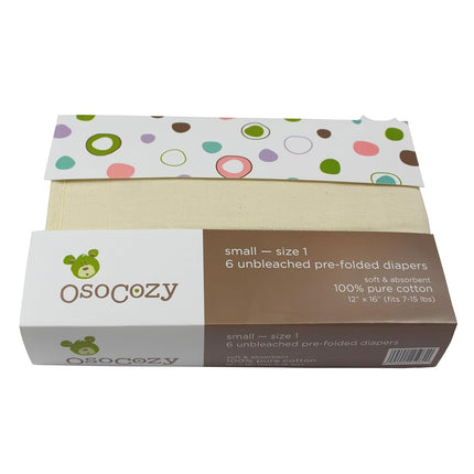 OsoCozy - Prefolds Unbleached Cloth Diapers, Size 