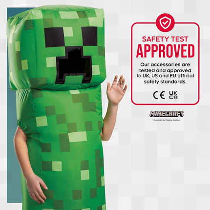 Disguise Official Minecraft Creeper Costume Kids, Minecraft Inflatable Costume Fancy Dress Up Outfit Halloween Birthday World Book Day Costumes for Boys Children One Size