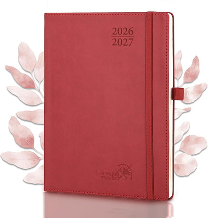 POPRUN 2026-2027 Diary Weekly Planner, Soft PU Lea