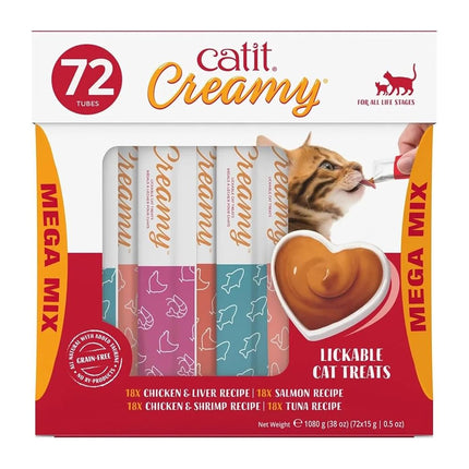 Cat Treats Creamy Lickable Cat-it Treats, 72 Tubes