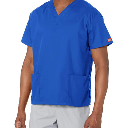 Dickies Men's Signature V-Neck Scrubs Shirt, Carib