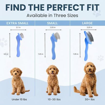 We Love Doodles - Slicker Brush for Medium or Long Haired Dogs - Best Brush for Doodles - Long Pin, Blue