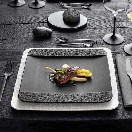 Villeroy & Boch Manufacture Rock Square Plate, Black, 28 cm