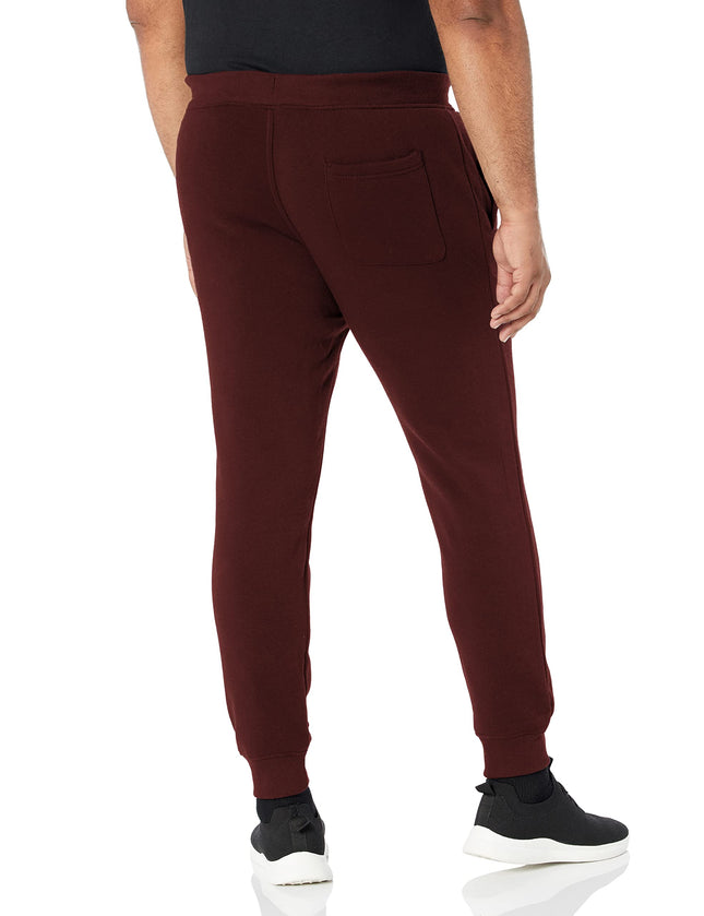Southpole Men's Basic Active Fleece Jogger Pants-Regular and Big & Tall Sizes, Burgundy, Medium