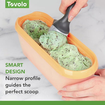 Tovolo Glide-A-Scoop Reusable Ice Cream Tub, Sunburst – Airtight BPA-Free Ice Cream Container for Homemade Ice Cream, Compact Freezer Storage, Dishwasher Safe (1.5 Quart)