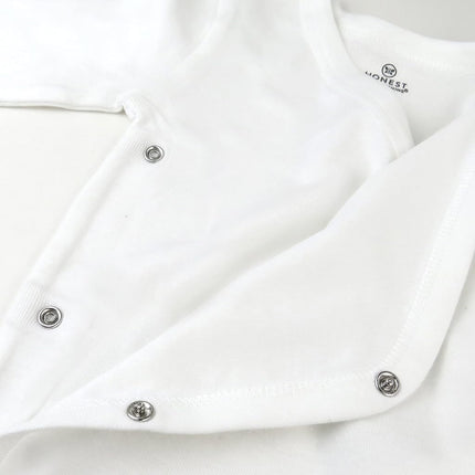 HonestBaby unisex-baby, paquete de 3 bodys de kimono de manga larga con broches laterales de algodón orgánico para bebés, niños, niñas, unisex, Honestly Pure White, 0-3 meses