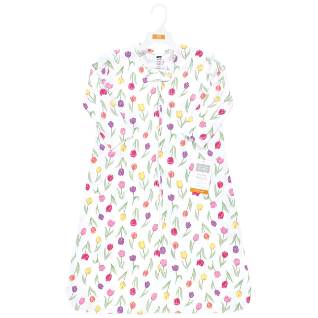 Saco de dormir de algodón de manga larga para bebé unisex Hudson Baby, Saco, Manta, Tulipes de Primavera, 18-24 Meses