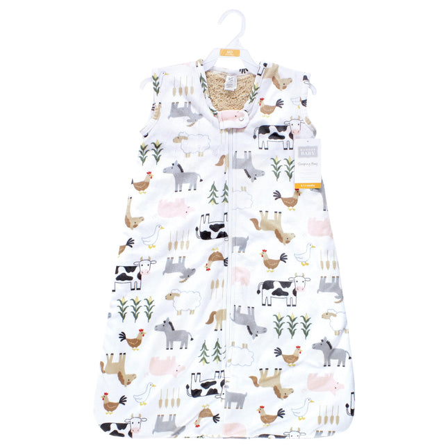 Saco de dormir de felpa de piel sintética unisex Hudson Baby, manta portátil, Cute Farm, 6-12 meses