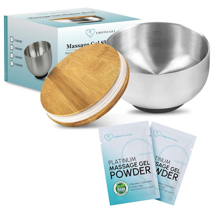 Japanese Nuru Massage Gel Powder & Bowl Set, 2 x 5
