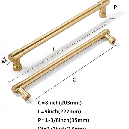khtumeware 10 Pack 8 Inch(203mm) Champagne Bronze Kitchen Cabinet Handles Warm Brass Cabinet Pulls Gold Kitchen Cabinet Hardware for Cupboard Drawer Pulls Dresser Handle