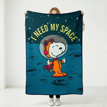 Silver Buffalo Peanuts Snoopy Need My Space Fleece Throw 45" x 60"