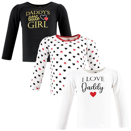 Hudson Baby baby-girls Long Sleeve T-shirts, Girl Daddy Red Black, 18-24 Months