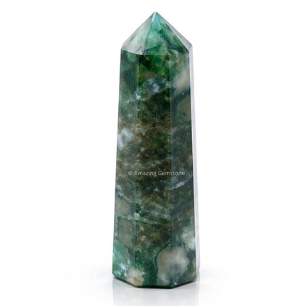Amazing Gemstone Moss Agate Crystal Towers - Natur