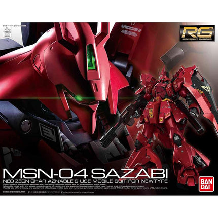 Bandai Hobby BAN230363 Char's Counterattack Sazabi RG 1/144 Model Kit, Red