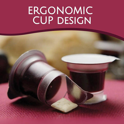 TrueVine Top & Bottom Communion Cups and Wafer Set - Prefilled Cups with Fresh Unleavened Bread & Grape Juice - Carefully Packaged & Easy to Open, Ideal First Communion Favors for Guests (100 Count)