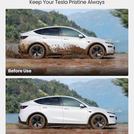 REEVAA 2025 Tesla New Model Y Juniper Accessories - Mud Flaps [No Drilling Required] All-Weather Mud Guard Body Kits for Tesla New Model Y 2025 2026, Black (Set of 4)