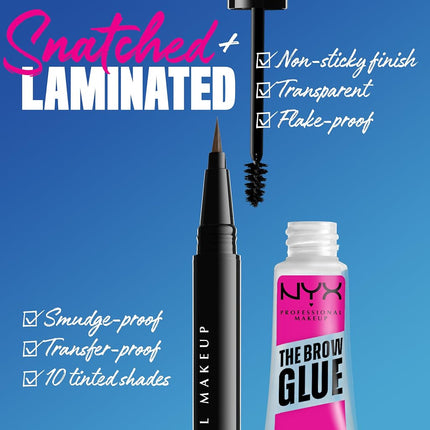 NYX PROFESSIONAL MAKEUP The Brow Glue, Extreme Hold Tinted Eyebrow Gel - Black