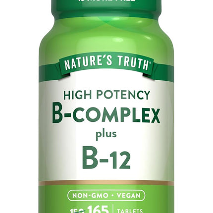 Vitamin B Complex | Plus B12 | 165 Tablets | Veget