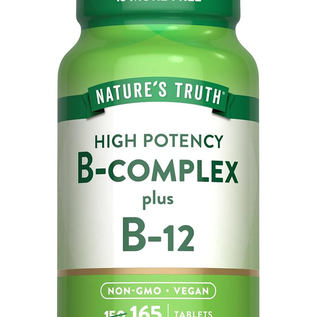 Vitamin B Complex | Plus B12 | 165 Tablets | Veget