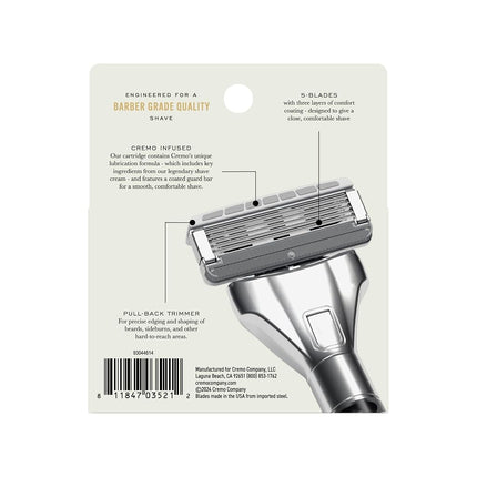 Cremo Razor Refills for Men, Astonishingly Superior Shaving Razors For Men, Compatible with Cremo Razors, 4 Pack