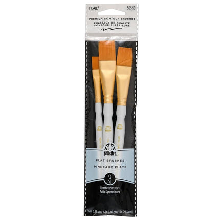 FolkArt, Gold Taklon Brush Set, 50559, Brown, 3 Piece Set