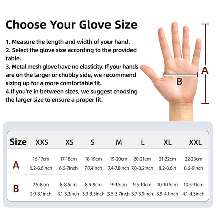 Schwer Cut Resistant Stainless Steel Mesh Gloves for Food Handling, Meat Processing Butchers Slicing Chopping Restaurant Work Safety(L)
