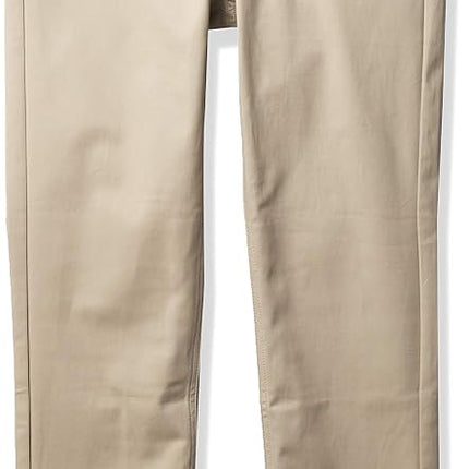 Nautica Boys' Flat Front Stretch Twill Chino Khaki