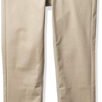 Nautica Boys' Flat Front Stretch Twill Chino Khaki