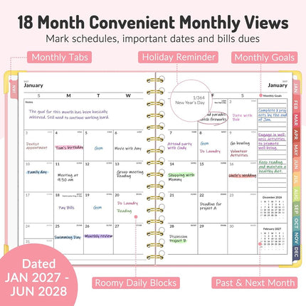 Jul 2026 - Dec 2027 Planner, Forvencer 18 Month Planner 2026-2027, 8.5"x11"