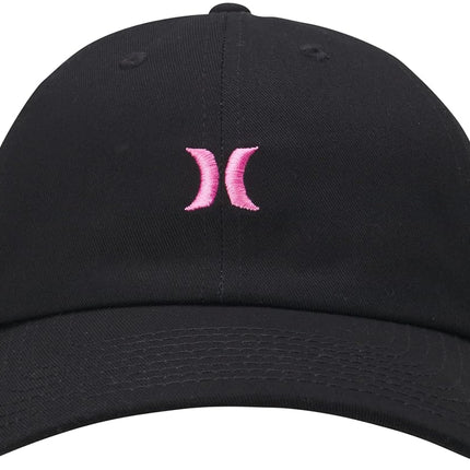 Casquette de baseball pour femme Hurley - Casquette Maman emblématique à visière incurvée et fermeture à pression, Taille unique, Rose éclatant
